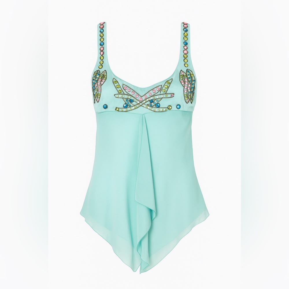 Nicole Miller Designer Collection Aqua Silk Collection Dress